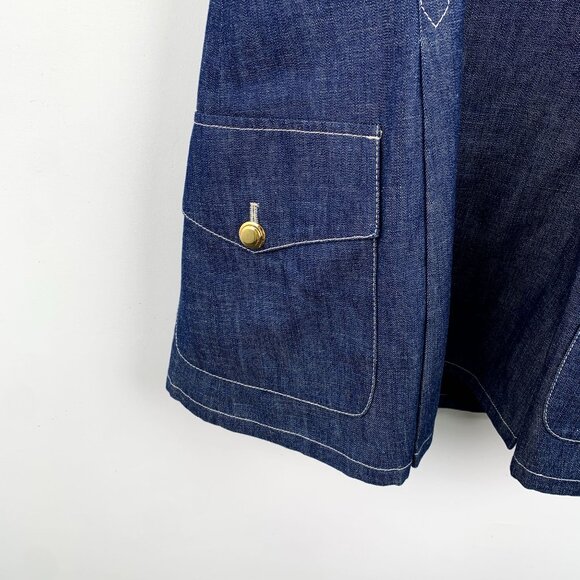 Miu Miu Dark Blue Cotton Denim Halter Dress With Belted Waist & Front Pockets Ma - Picture 5 of 8